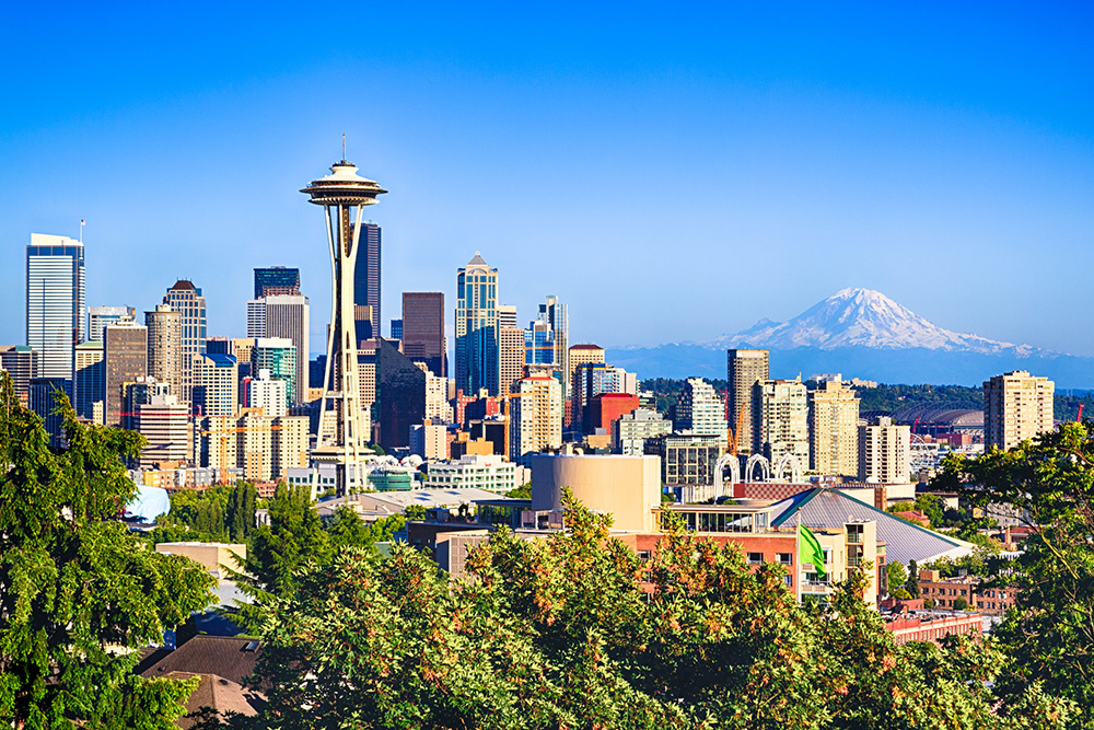 Seattle residential architecture and city landscape